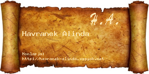 Havranek Alinda névjegykártya